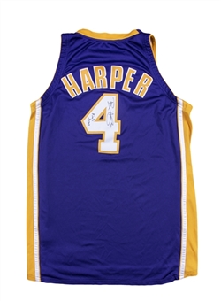 2000 Ron Harper Game Used & Signed Los Angeles Lakers NBA Finals Jersey Photo Matched To 3 Games (Harper LOA, Sports Investors Authentication & JSA)